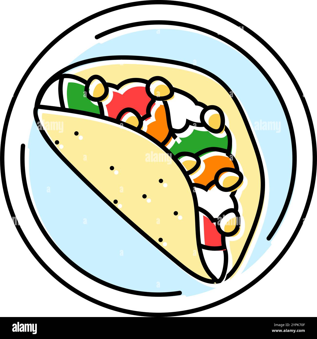 Tacos Fisch Farbe Symbol Vektor Illustration Stock Vektor