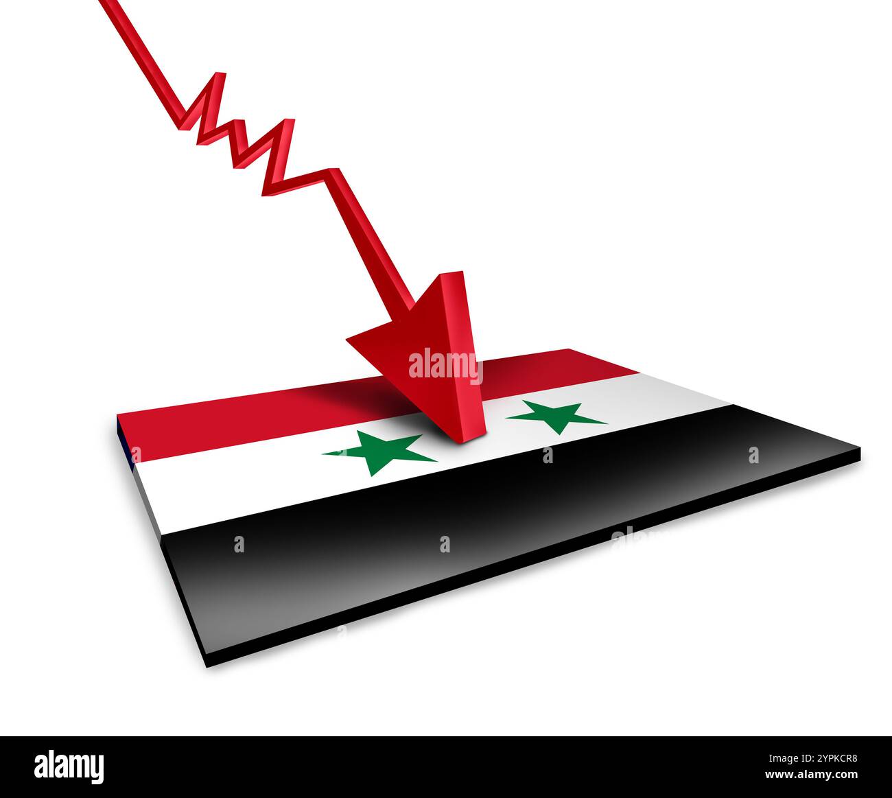 Syrisches politisches Chaos und Bürgerkrieg als Nahost-Konflikt in Damaskus Aleppo Homs und Latakia nahe dem euphratfluss und den Golanhöhen als dez Stockfoto