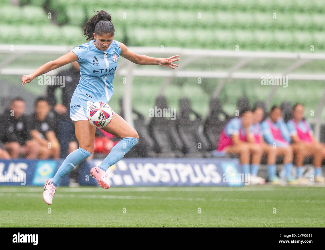 Melbourne, Australien. November 2024 30. Alexia Apostolakis aus Melbourne City wurde im AAMI Park im Rahmen des 5. Runde-Spiels der A-League 2024/25 zwischen Melbourne City FC und Western Sydney Wanderers FC in Aktion gesehen. Endresultate; Melbourne City FC 2-0 Western Sydney Wanderers FC. Quelle: SOPA Images Limited/Alamy Live News Stockfoto