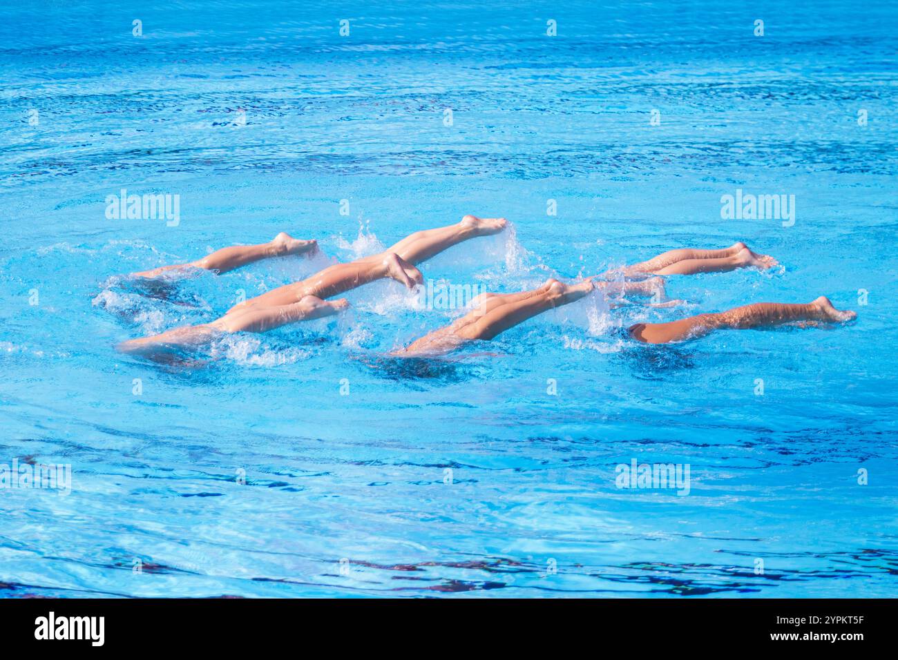 Synchronisierter oder künstlerischer Schwimmsport Stockfoto