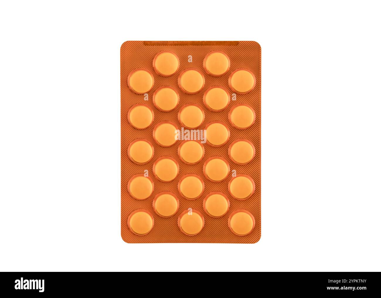 Packung Pillen isoliert auf weißem Hintergrund mit Beschneidungspfad Stockfoto