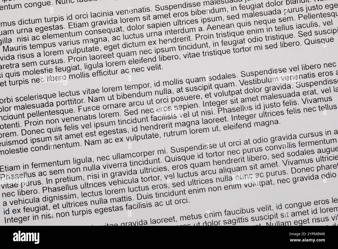 Generischer Blind Text Hintergrund für Design und Modelle. Stockfoto