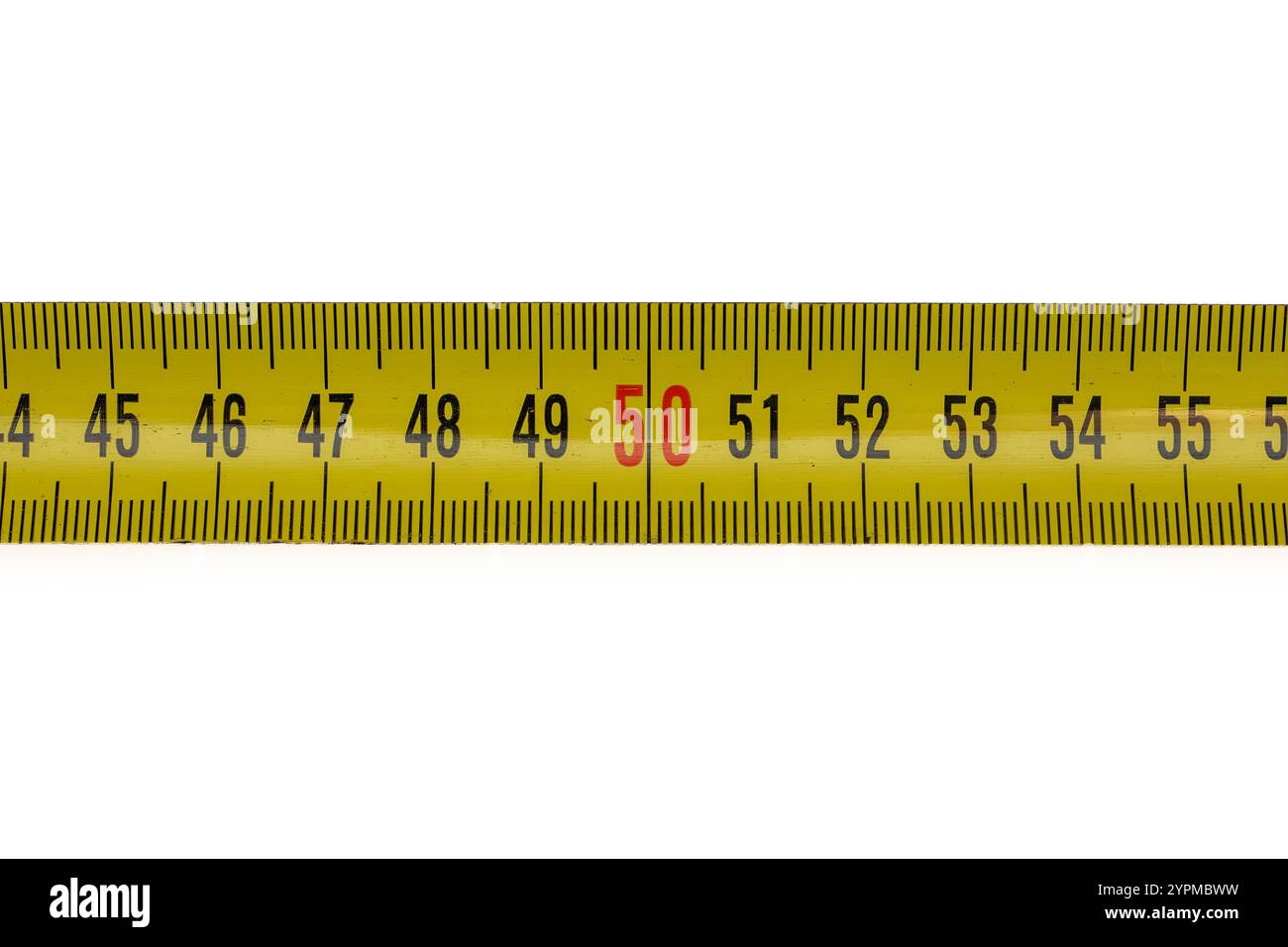 Klebeband zur Hervorhebung von 50 in Rot – Stockfoto zum 50. Geburtstag und Lebensmeilenstein. Stockfoto