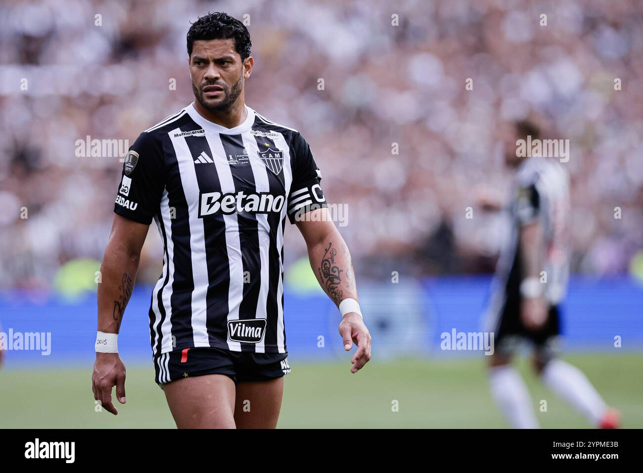 Buenos Aires, Argentinien - 30. November 2024: Atlético Mineiro und Botafogo treffen sich im Finale der Copa Libertadores im Estadio Monumental in Buenos Aires auf, was zu einem historischen brasilianischen Showdown führt. Die Fans beider Teams haben die Stadt mit Energie erfüllt, als die beiden Vereine um den begehrten südamerikanischen Titel kämpfen. Das Spiel verspricht hohe Einsätze, intensive Rivalität und Fußball vom Feinsten. (Foto von UNAR Photo) Quelle: UNAR Photo/Alamy Live News Stockfoto