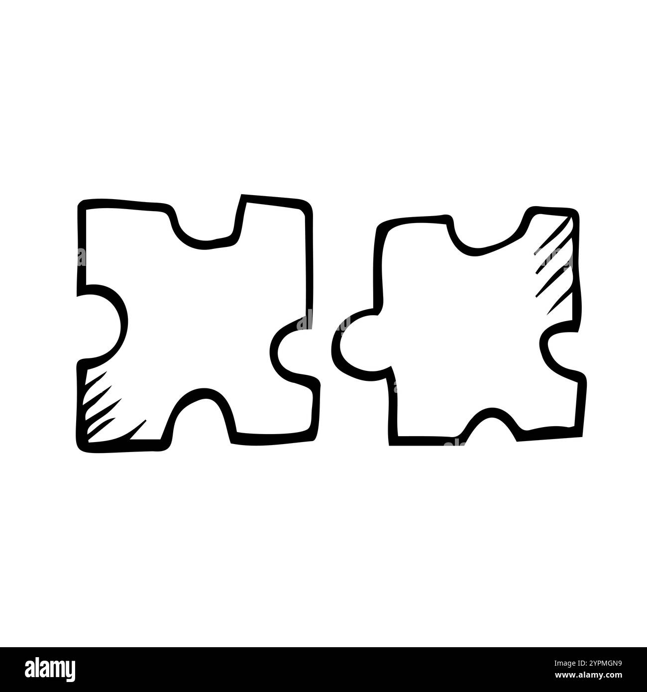 Vektor-Doodle-Puzzle-Symbol. Isolierte Skizze Stock Vektor