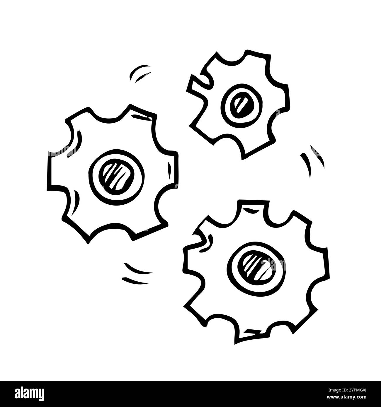 Symbol für Zahnräder, Zahnräder oder Einstellungen. Business- und Teamwork-Konzept Stock Vektor