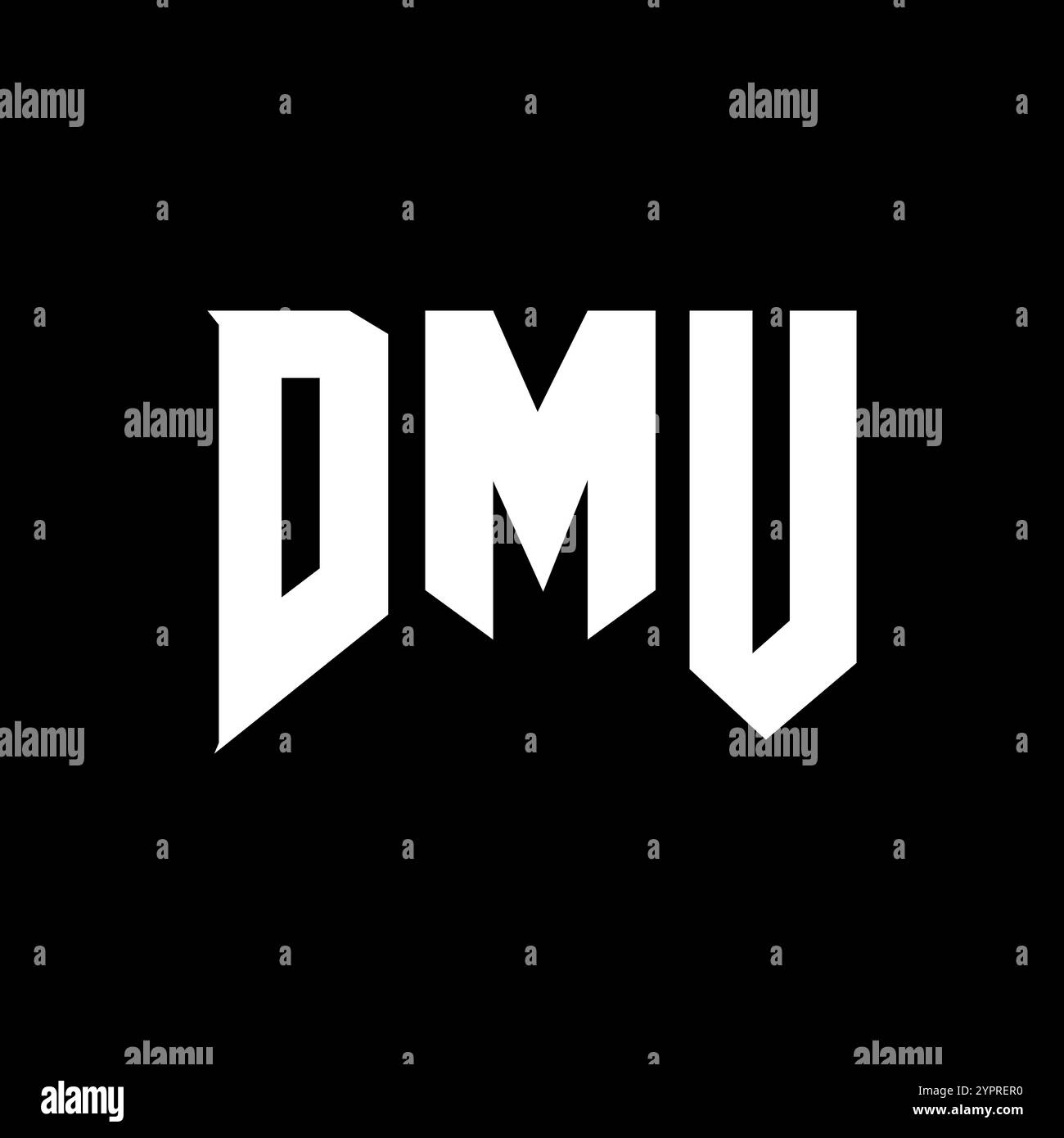 DMU-Letter-Logo für Technologieunternehmen. Kombination aus Schwarz und weiß mit DMU-Logo. DMU-Logo, DMU-Vektor, DMU-Konstruktion, DMU-Symbol, DMU-Alph Stock Vektor