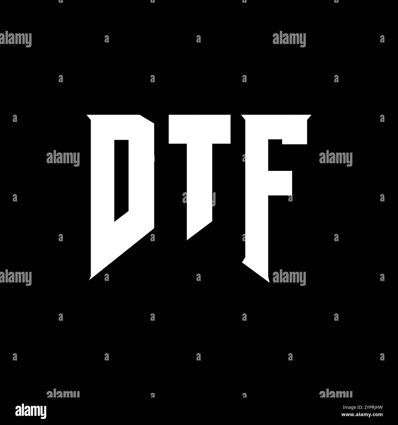 DTF-Letter-Logo für Technologieunternehmen. DTF-Logodesign in Schwarz-weiß-Farbkombination. DTF-Logo, DTF-Vektor, DTF-Design, DTF-Symbol, DTF-Alph Stock Vektor