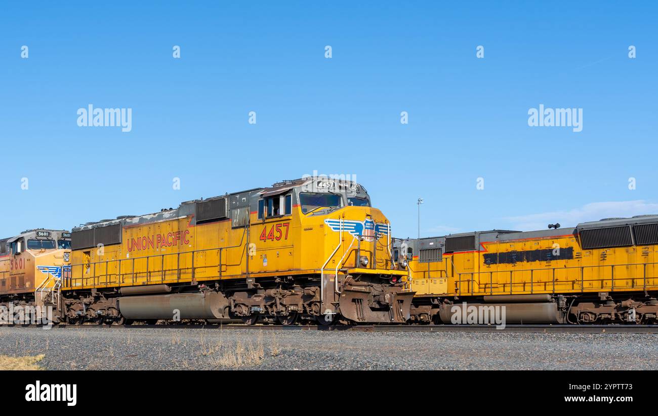 Bailey Yard von Union Pacific vom Golden Spike Tower in North Platte, NE, USA Stockfoto