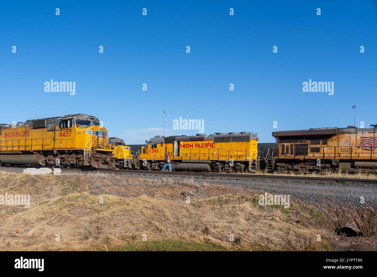 Bailey Yard von Union Pacific vom Golden Spike Tower in North Platte, NE, USA Stockfoto