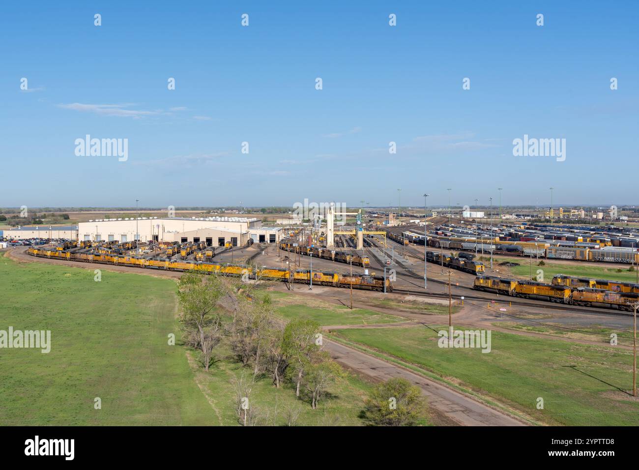 Bailey Yard von Union Pacific vom Golden Spike Tower in North Platte, NE, USA Stockfoto