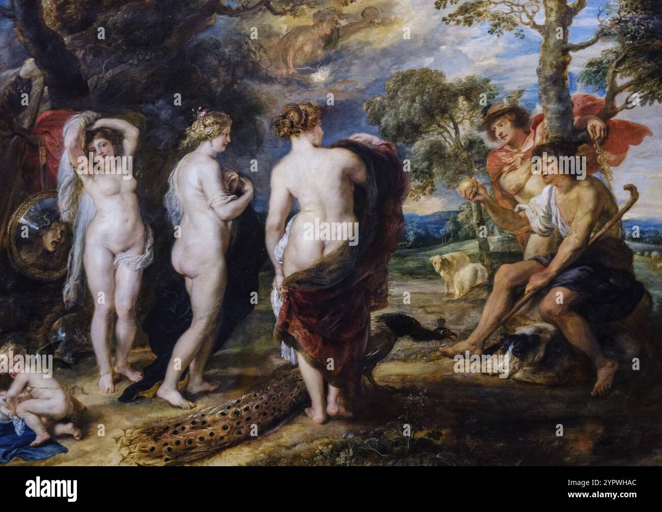 Peter Paul Rubens, das Urteil von paris, Öl auf Leinwand, National Gallery, London, England, Großbritannien Stockfoto
