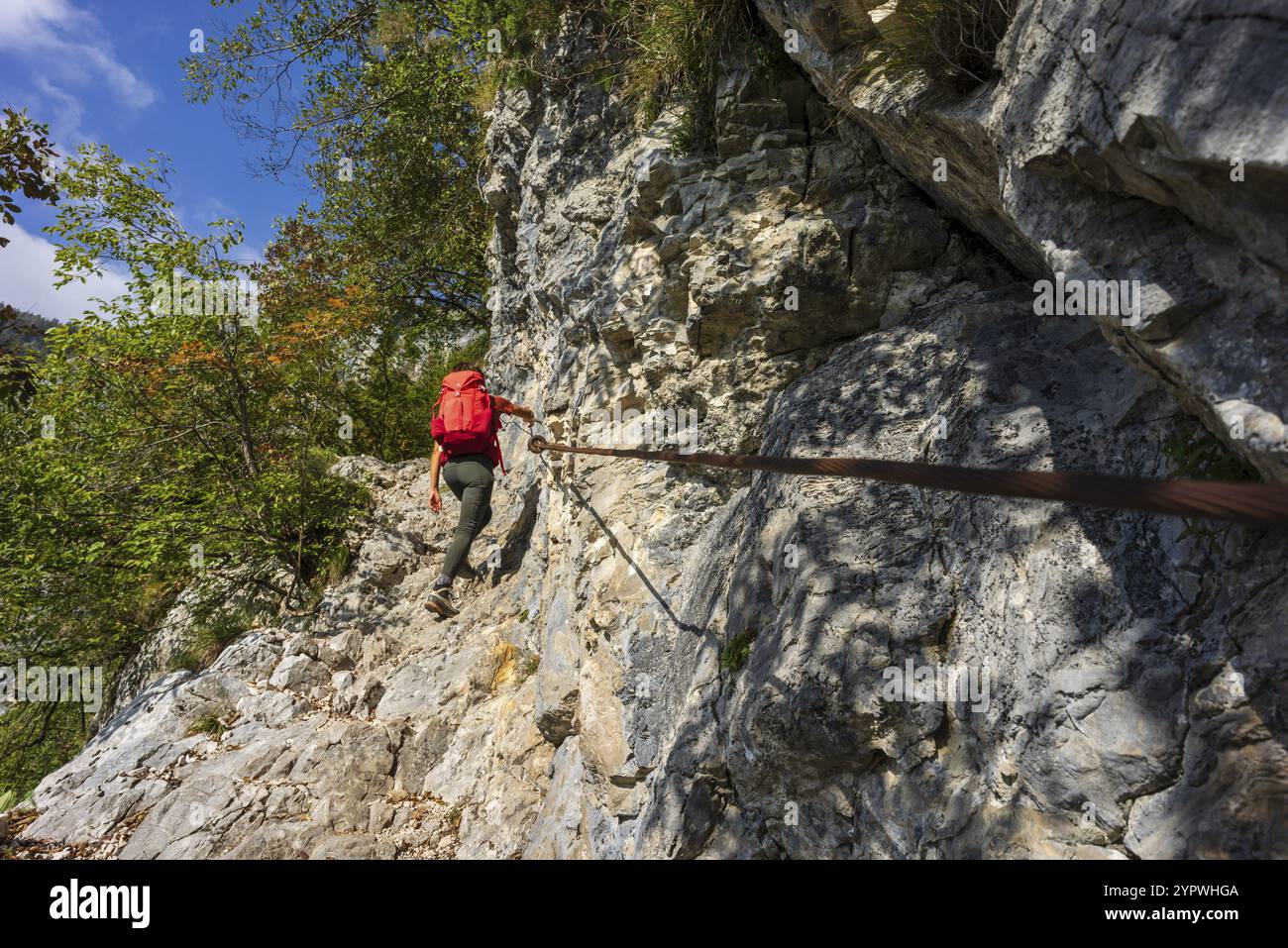 Route zum Triglav vom Bohinj-See, Triglav-Nationalpark, Julischen alpen. Slowenien, Mitteleuropa Stockfoto