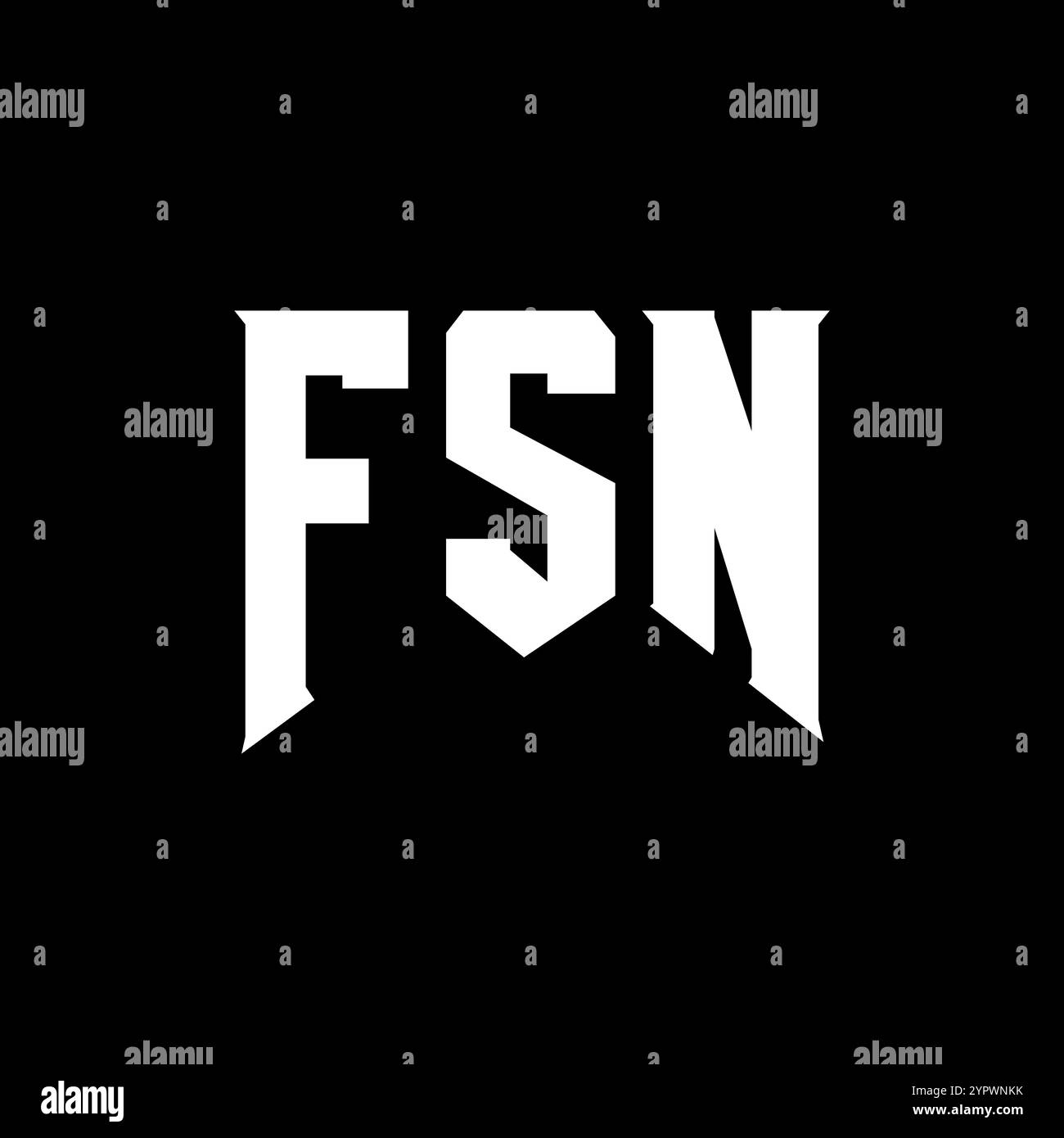 FSN-Letter-Logo für Technologieunternehmen. Schwarz-weiß-Farbkombination mit FSN-Logo. FSN-Logo, FSN-Vektor, FSN-Design, FSN-Symbol, FSN-Alph Stock Vektor