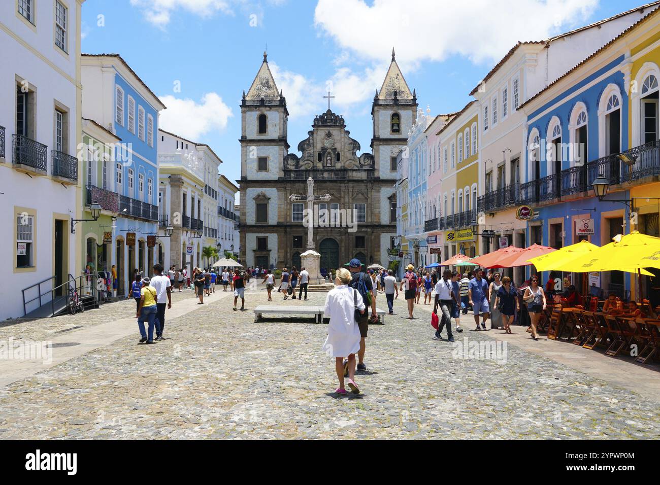 Sao Francisco Kirche in Pelourinho, im historischen Zentrum von Salvador Bahia. Brasilien. Pelourinho, im historischen Zentrum von Salvador Bahia. Febrau Stockfoto