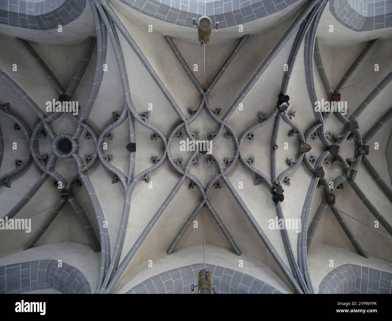 Rippengewölbe in der Kirche St. Marien Borna. Sachsen, Deutschland, Europa Stockfoto