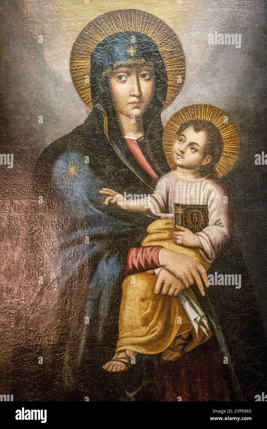 Virgen del Popolo, 17. Jahrhundert, Museum in der cilla, 13. Jahrhundert, das als Weingut und Lagerhaus diente, Kloster Santa Maria de San Salva Stockfoto