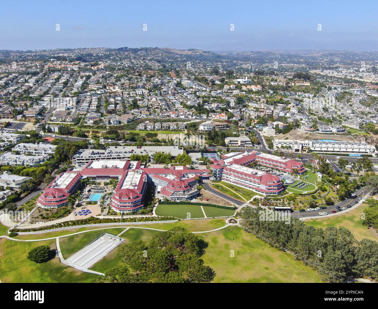Aus der Vogelperspektive auf Dana Point. Southern Orange County, Kalifornien. USA Stockfoto
