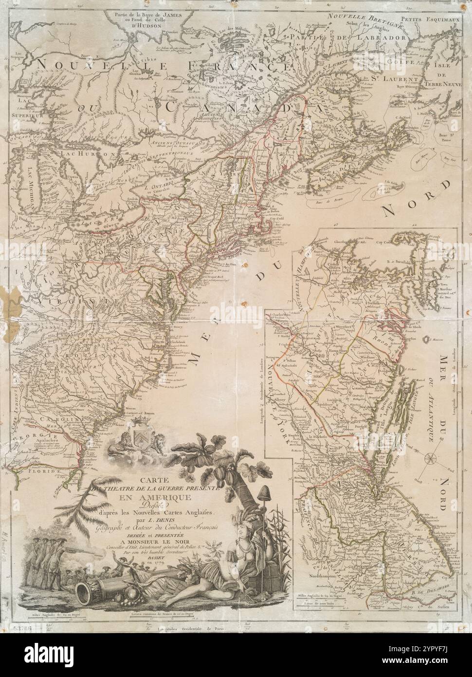 Carte du Theatre de la guerre presente en Amerique 1779 von Denis, Louis, 1725-1794 Stockfoto