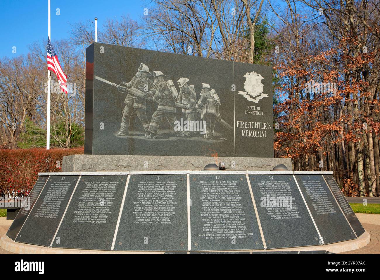 Connecticut State Firefighter’s Memorial, Windsor Locks, Connecticut Stockfoto