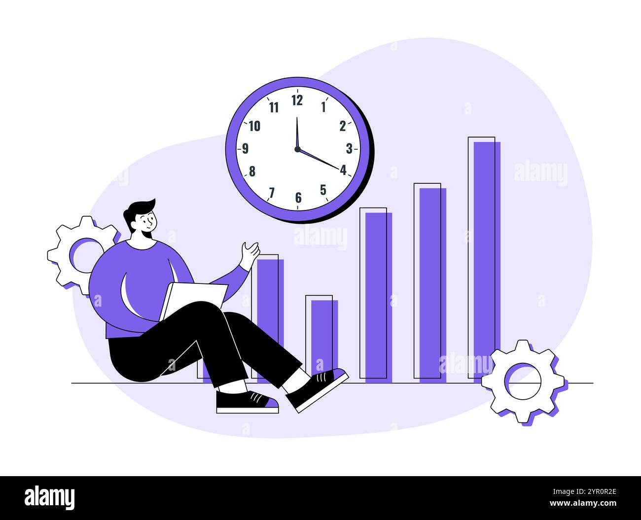 Persönliches Wachstum, finanzieller Erfolg, Zeitmanagement, Produktivität, Effizienz, Selbstentwicklung, Selbstverbesserung, Leistungssteigerung Stock Vektor