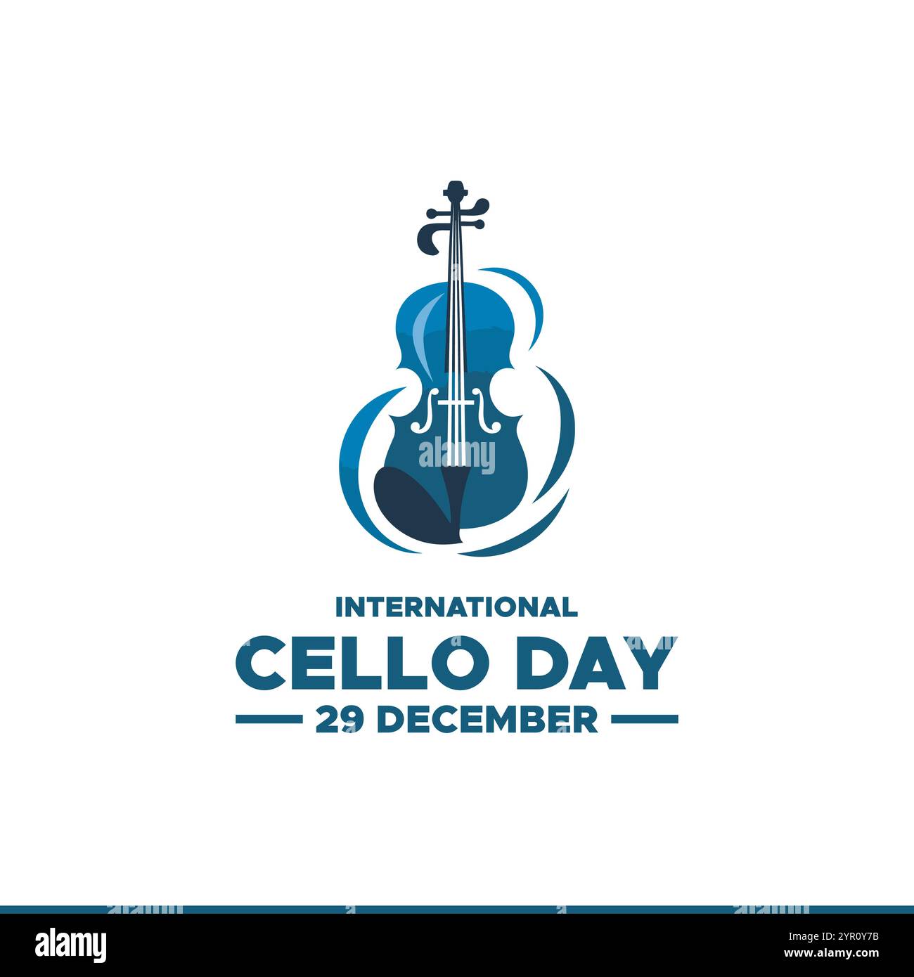 Internationaler Cellotag am 29. Dezember, Vektorgrafik des internationalen Cellotages. Flaches Design. Line Art Design. Flyer-Design. Flache Abbildung. Stock Vektor