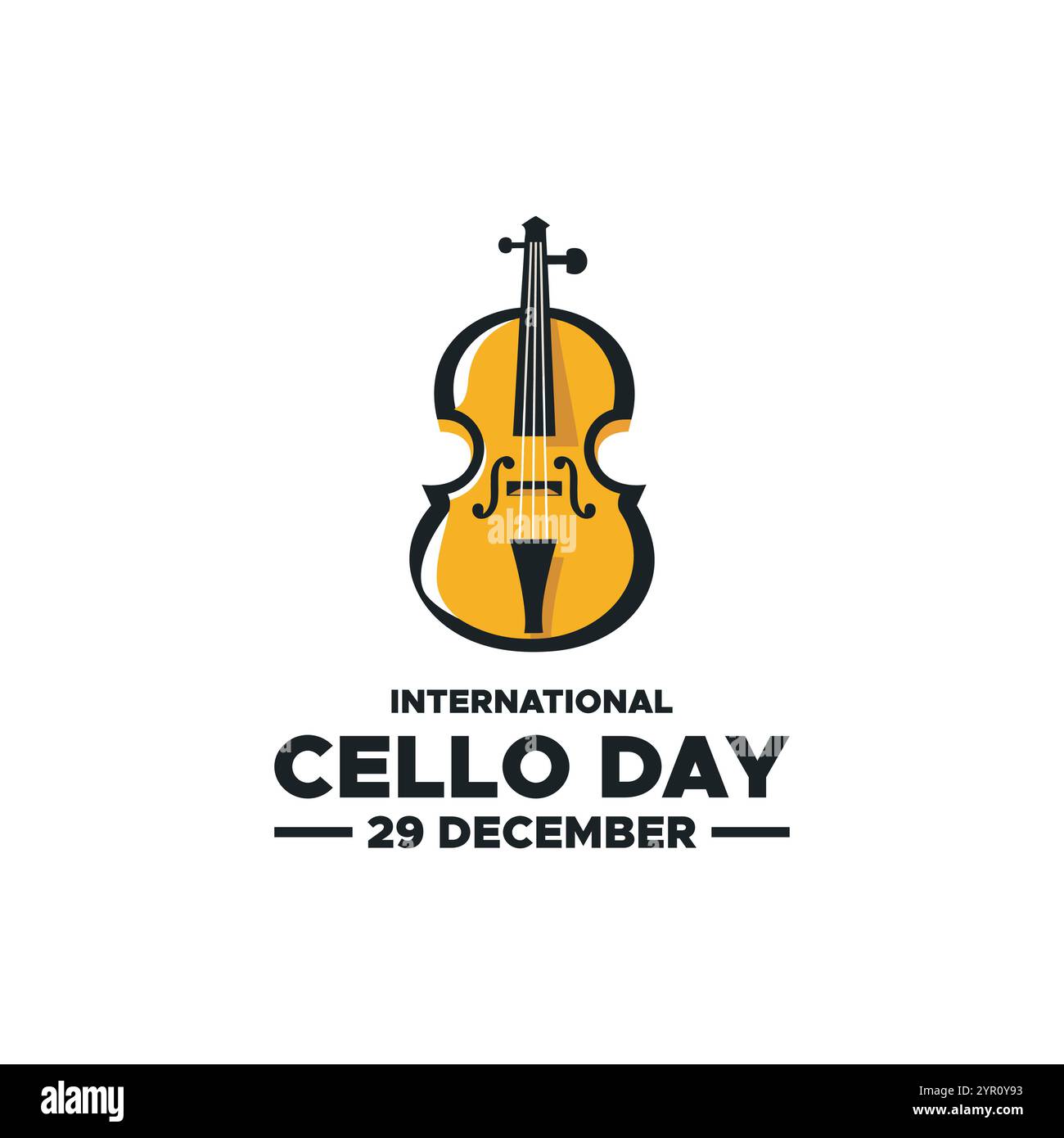 Internationaler Cellotag am 29. Dezember, Vektorgrafik des internationalen Cellotages. Flaches Design. Line Art Design. Flyer-Design. Flache Abbildung. Stock Vektor