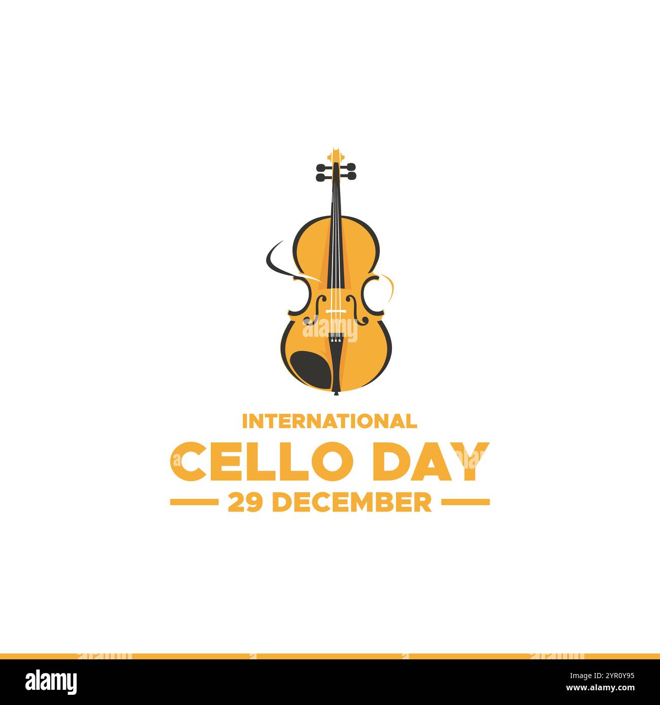 Internationaler Cellotag am 29. Dezember, Vektorgrafik des internationalen Cellotages. Flaches Design. Line Art Design. Flyer-Design. Flache Abbildung. Stock Vektor