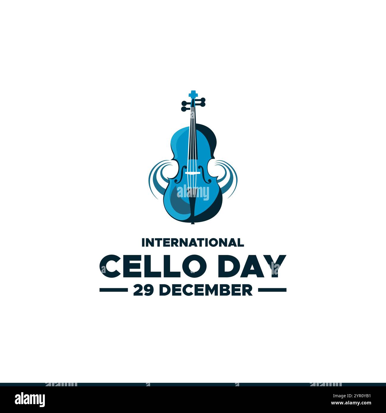 Internationaler Cellotag am 29. Dezember, Vektorgrafik des internationalen Cellotages. Flaches Design. Line Art Design. Flyer-Design. Flache Abbildung. Stock Vektor