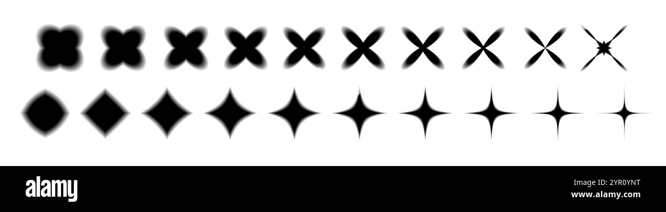 Kollektion mit verschwommenen Sternformen Stock Vektor