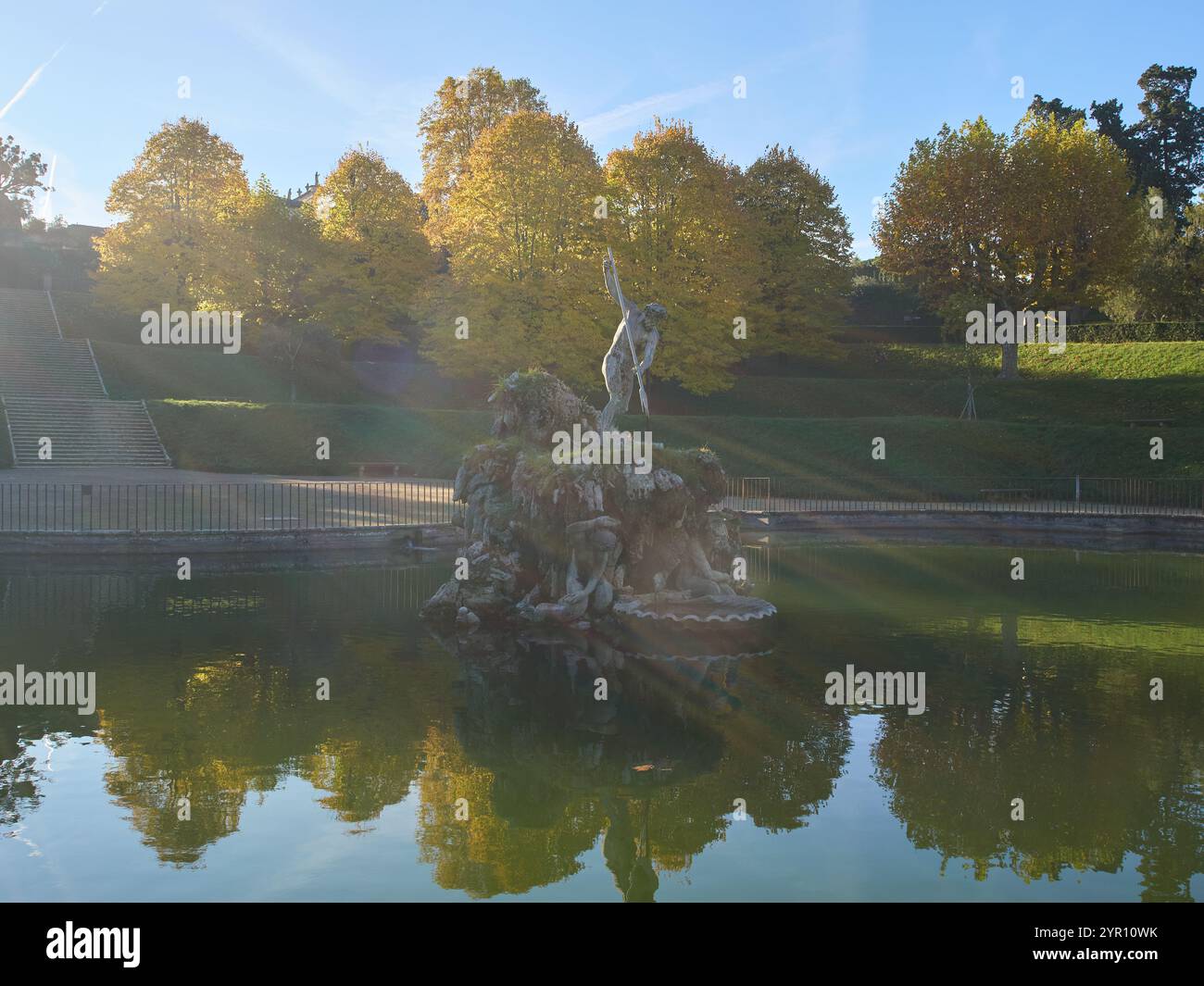 Vasca del Nettuno, Giardino di Boboli (Boboli-Gärten) in Florenz, Italien Stockfoto