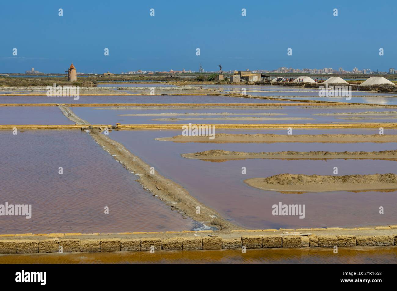 Orientiertes Naturschutzgebiet Saline von Trapani und Paceco, Provinz Trapani, Sizilien, italien Stockfoto