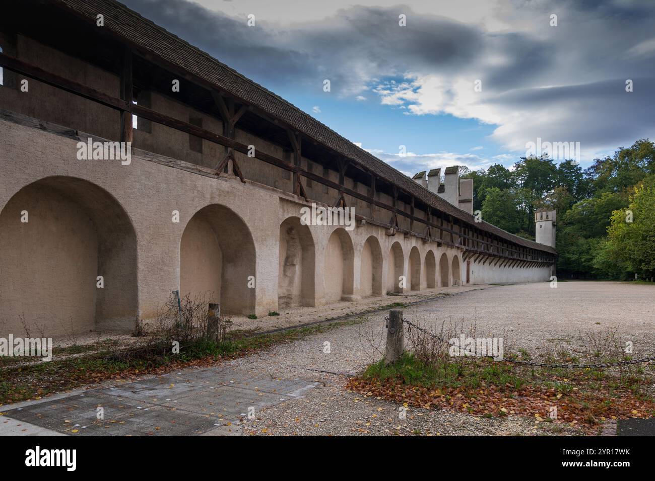 Alte Stadtmauer von Basel in der Schweiz. Stockfoto