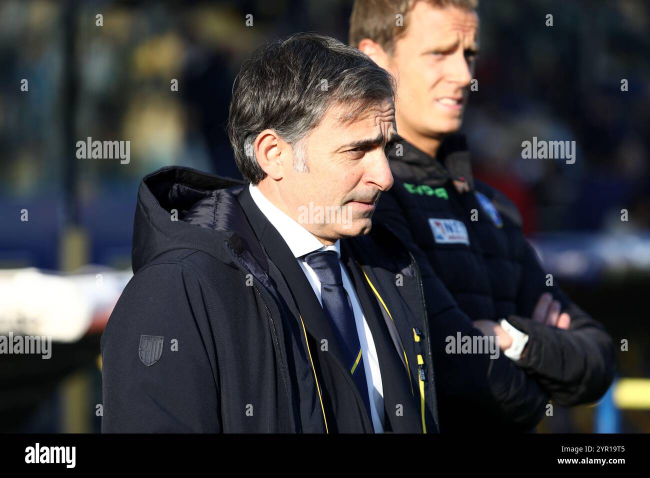 PARMA, ITALIEN - 1. DEZEMBER: Fabio Pecchia Cheftrainer von Parma Calcio sieht beim Spiel der Serie A zwischen Parma Calcio und SS Lazio im Stadio Ennio Tardini am 1. Dezember 2024 in Parma, Italien. (Foto von MB-Medien) Stockfoto