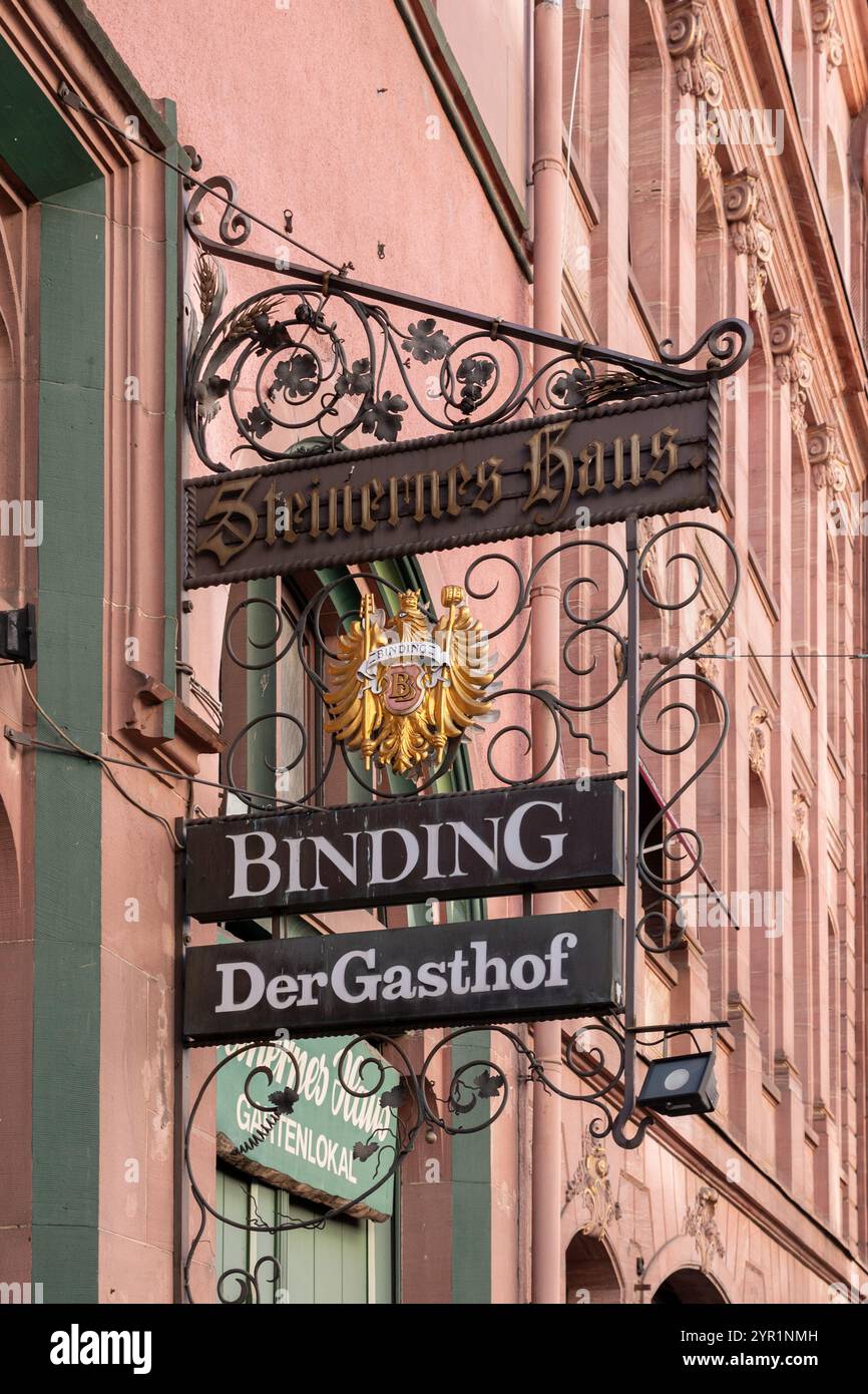 Altstadt, Ladenschild, Frankfurt, Deutschland Stockfoto