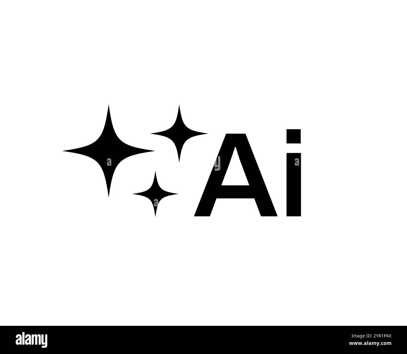 Minimalistisches KI-Symbol mit Verlaufsdesign, moderner Typografie und Bot-Fokus. Stock Vektor