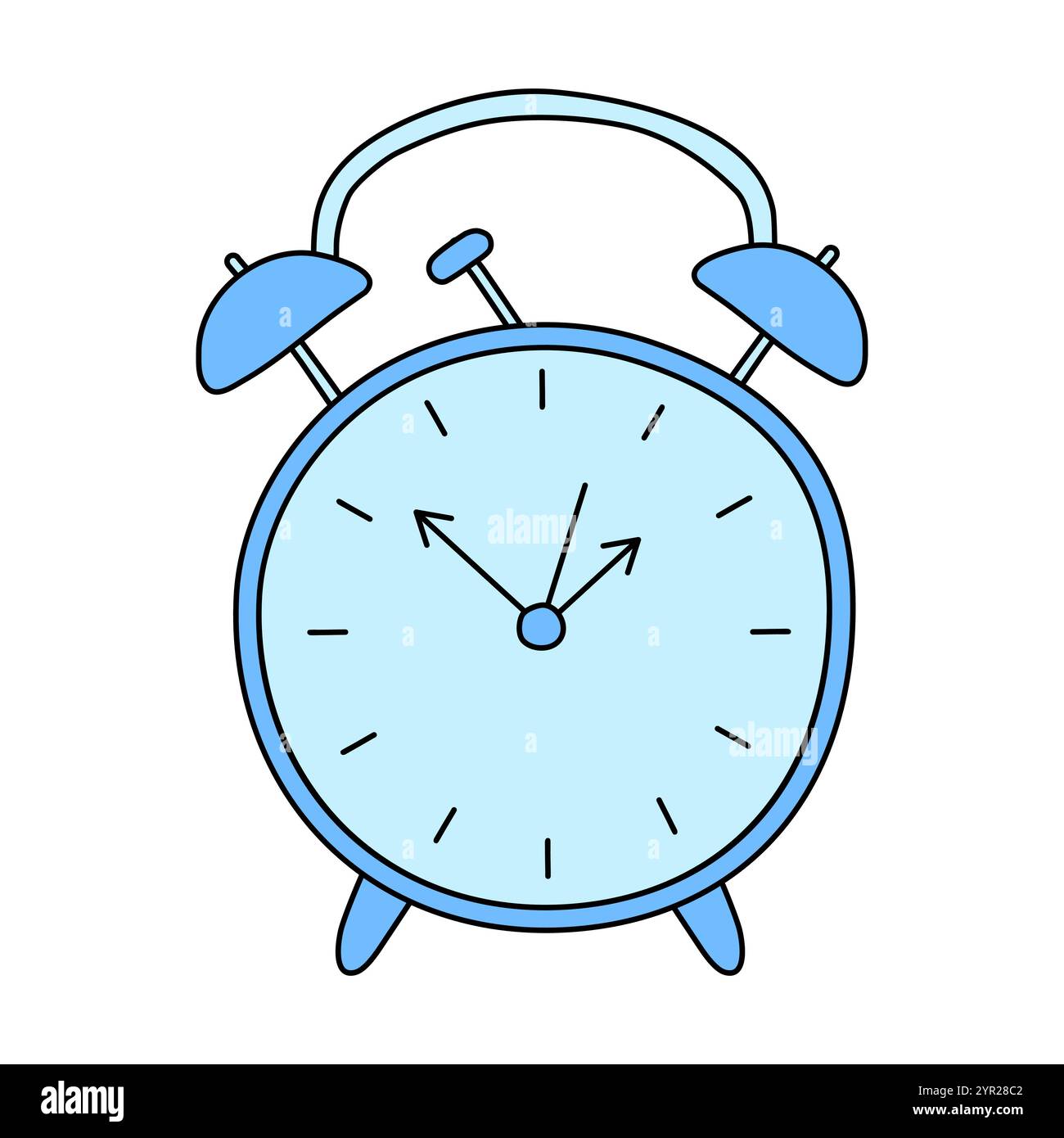 Altmodischer Wecker, Back-to-School-Konzept, Kritzelstil Vektor-Illustration Stock Vektor