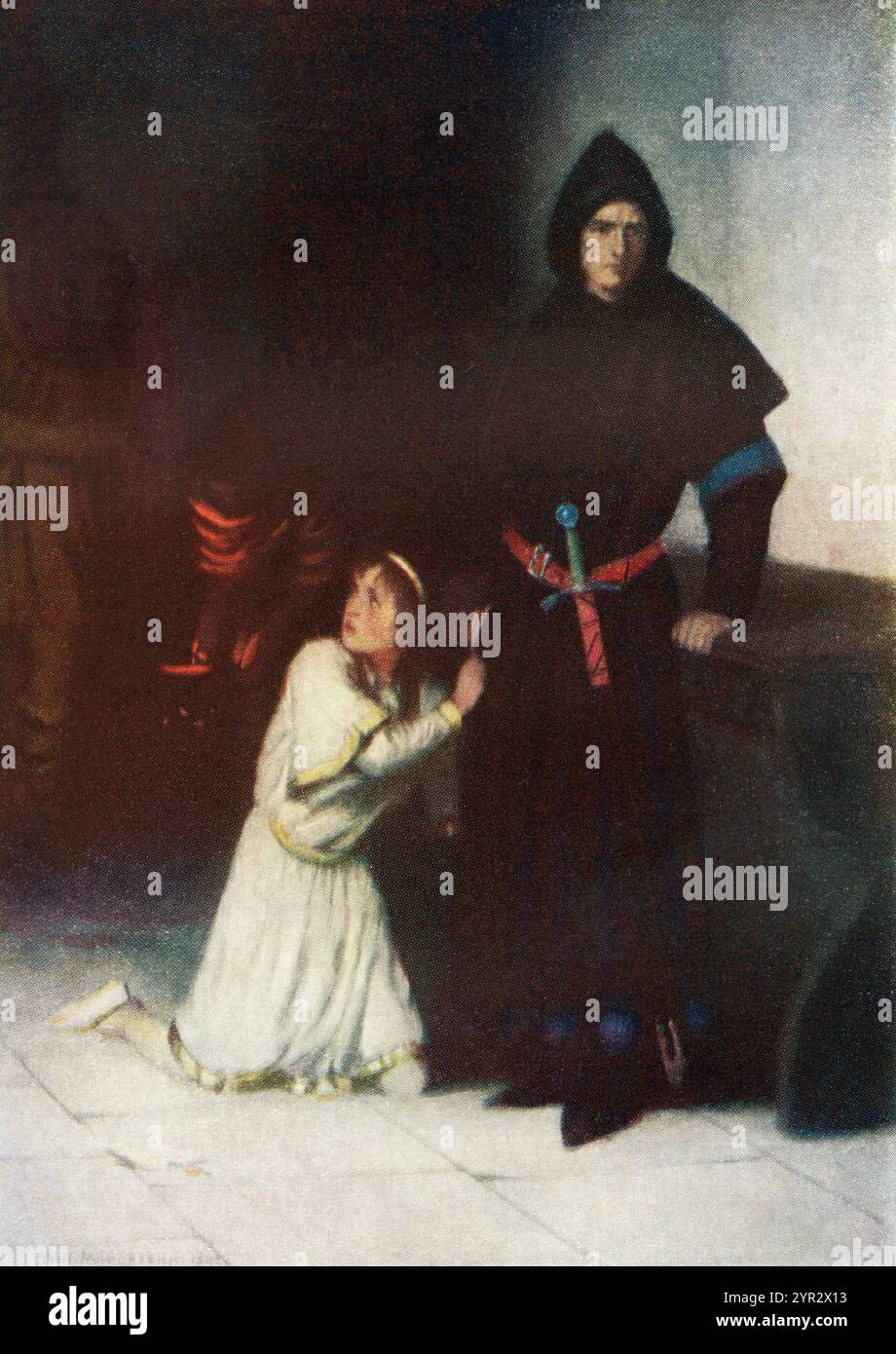 Illustration von W. H. Margetson (1861–1940) für das William Shakespeare-Stück King John. Arthur. „O! Rette mich, Hubert, rette mich!" Akt IV. Szene I. aus dem Kingsway Shakespeare, veröffentlicht 1932 Stockfoto