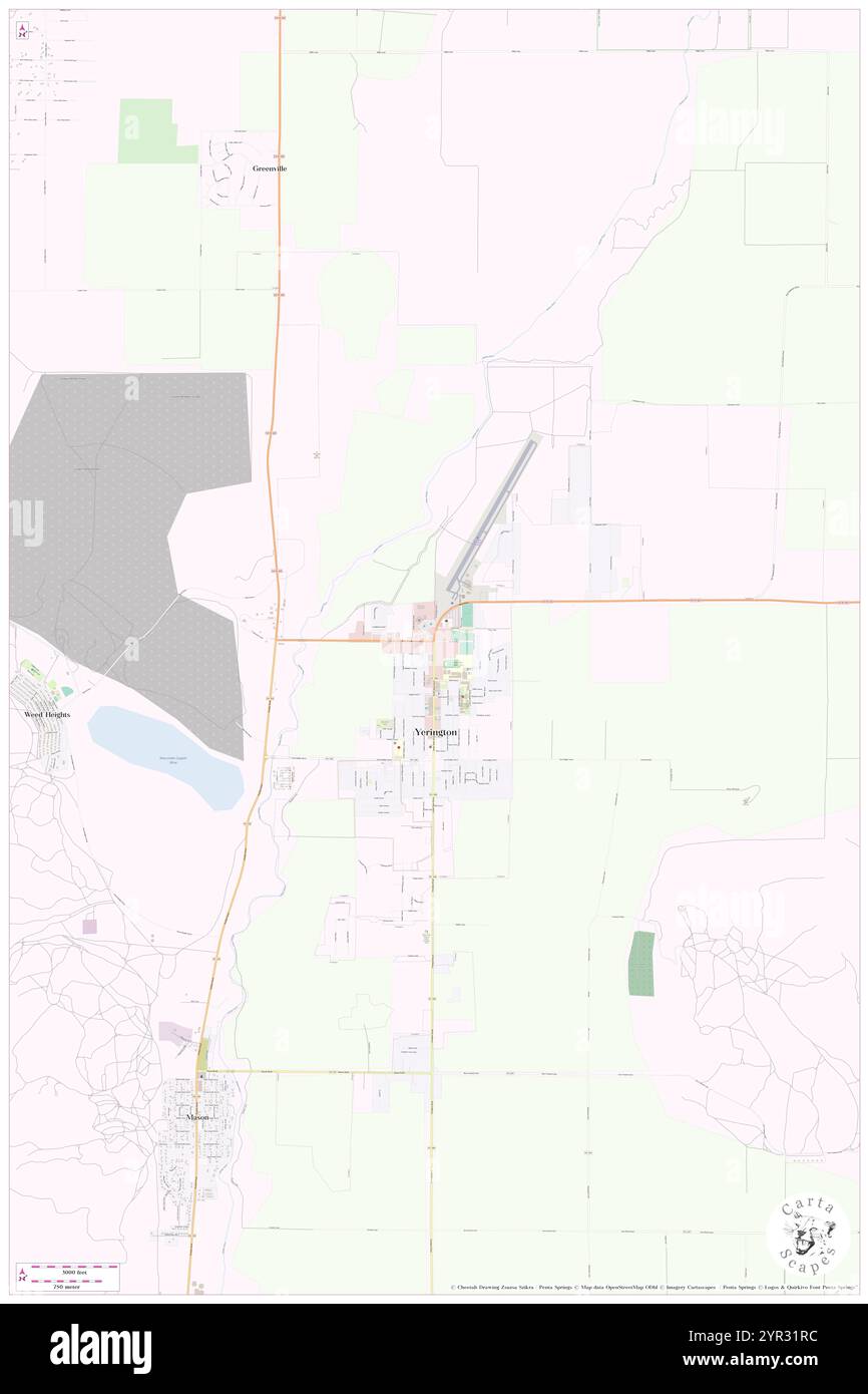 Stadt Yerington, Lyon County, USA, USA, Nevada, n 38 59' 34'', S 119 9' 47'', Karte, Cartascapes Map, veröffentlicht 2024. Erkunden Sie Cartascapes, eine Karte, die die vielfältigen Landschaften, Kulturen und Ökosysteme der Erde enthüllt. Reisen Sie durch Zeit und Raum und entdecken Sie die Verflechtungen der Vergangenheit, Gegenwart und Zukunft unseres Planeten. Stockfoto