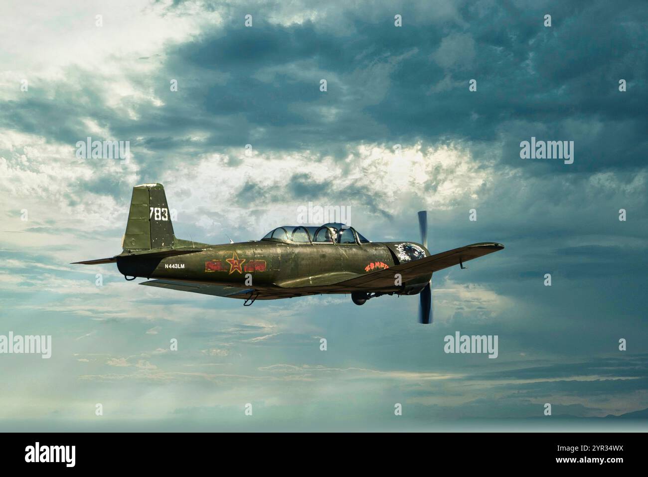 Chinesischer Nanchuang CJ-6-Grundsatztrainer der chinesischen Luftwaffe auf der Safford Air Show in Arizona Stockfoto