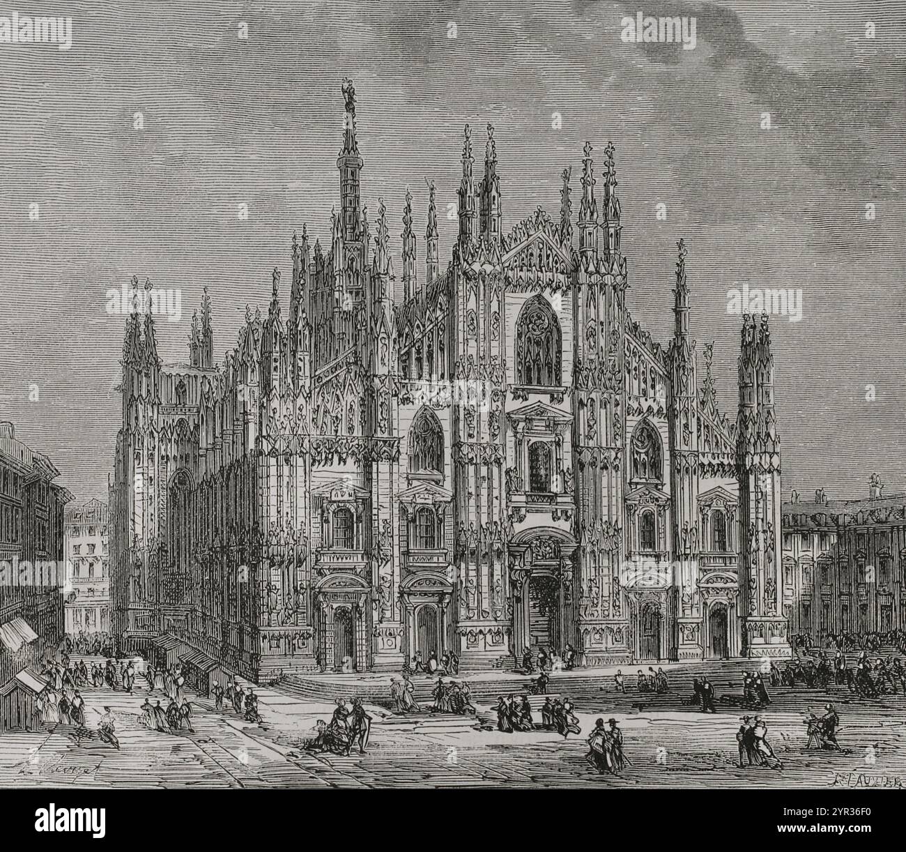 Italien, 19. Jahrhundert. Mailänder Kathedrale. Gravur, 1879. Stockfoto