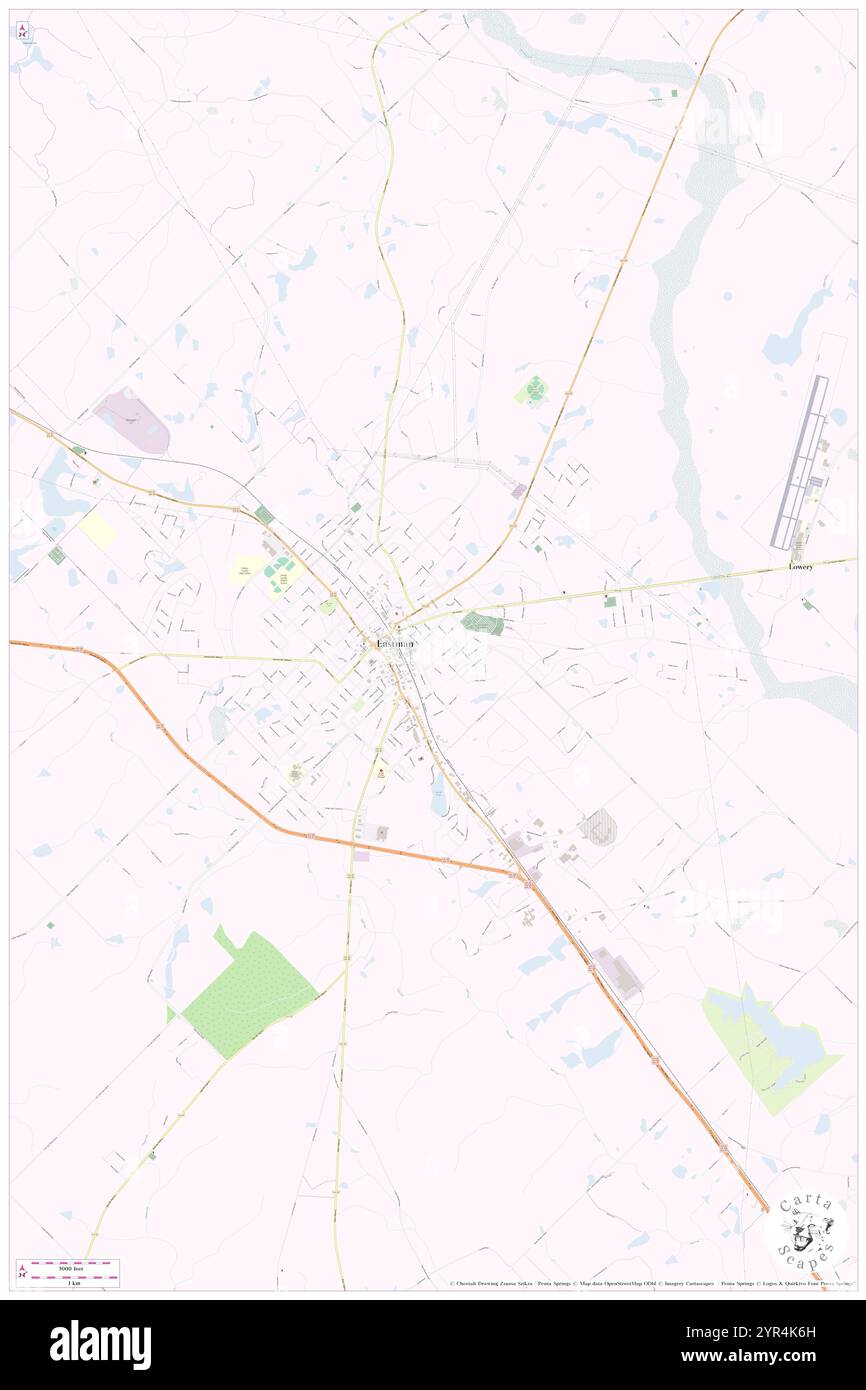 Stadt Eastman, Dodge County, USA, USA, Georgia, n 32 11' 50''', S 83 10' 17'', Karte, Cartascapes Map 2024 veröffentlicht. Erkunden Sie Cartascapes, eine Karte, die die vielfältigen Landschaften, Kulturen und Ökosysteme der Erde enthüllt. Reisen Sie durch Zeit und Raum und entdecken Sie die Verflechtungen der Vergangenheit, Gegenwart und Zukunft unseres Planeten. Stockfoto