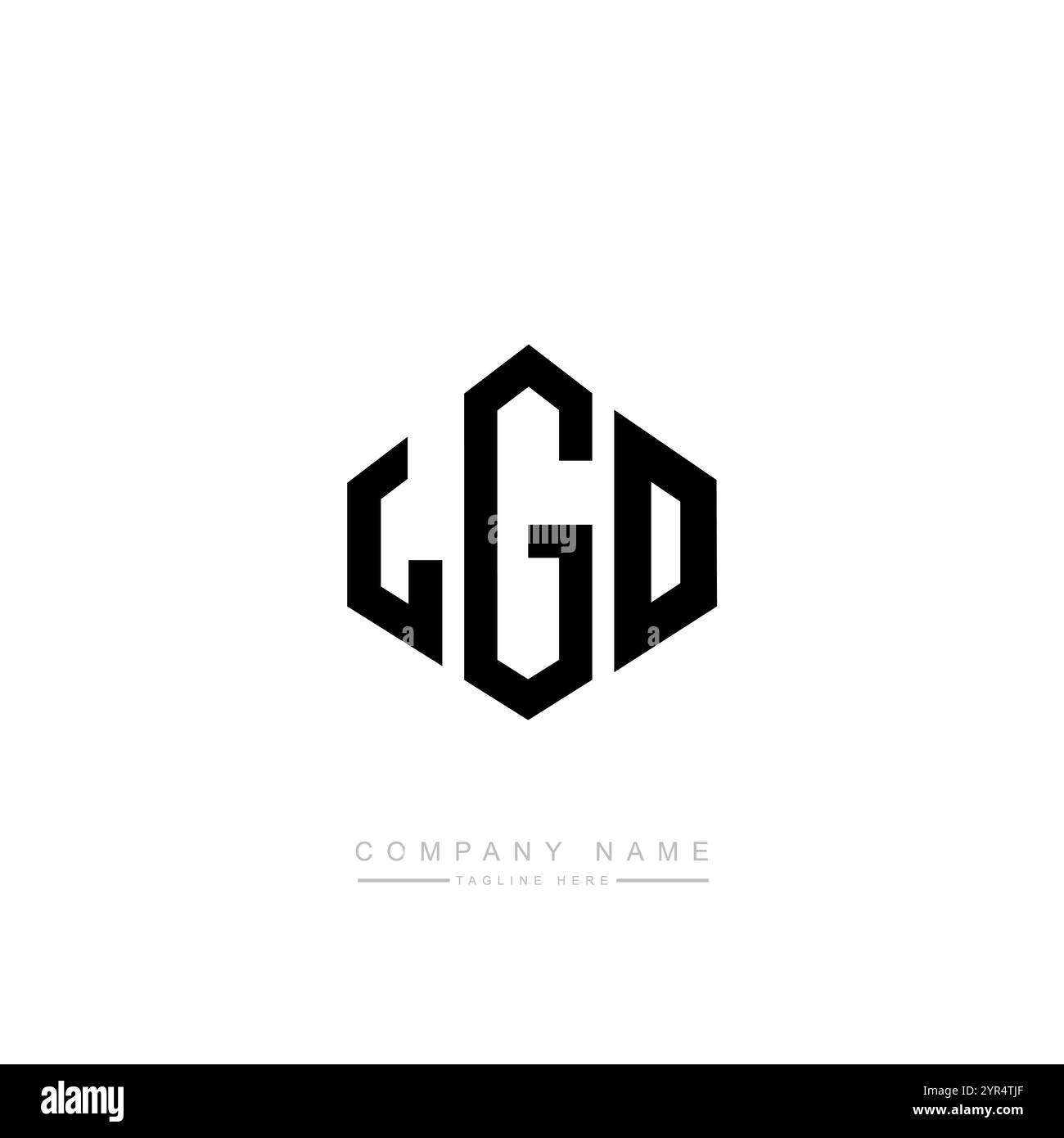 LGO Letter-Logo mit Polygonform. LGO Polygon- und würfelförmiges Logo. LGO-Hexagon-Vektor-Logo-Vorlage weiß und schwarz. LGO monogr Stock Vektor