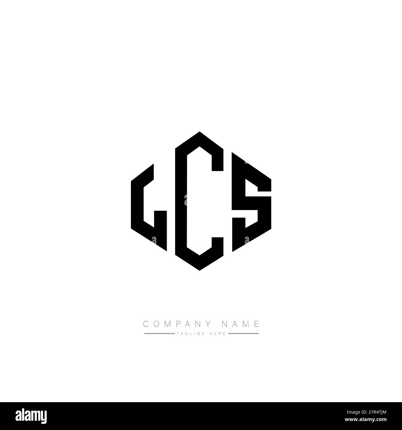 LCS-Letter-Logo mit Polygonform. LCS-Polygon- und würfelförmiges Logo. LCS-Hexagon-Vektor-Logo-Vorlage weiß und schwarz. LCS monogr Stock Vektor