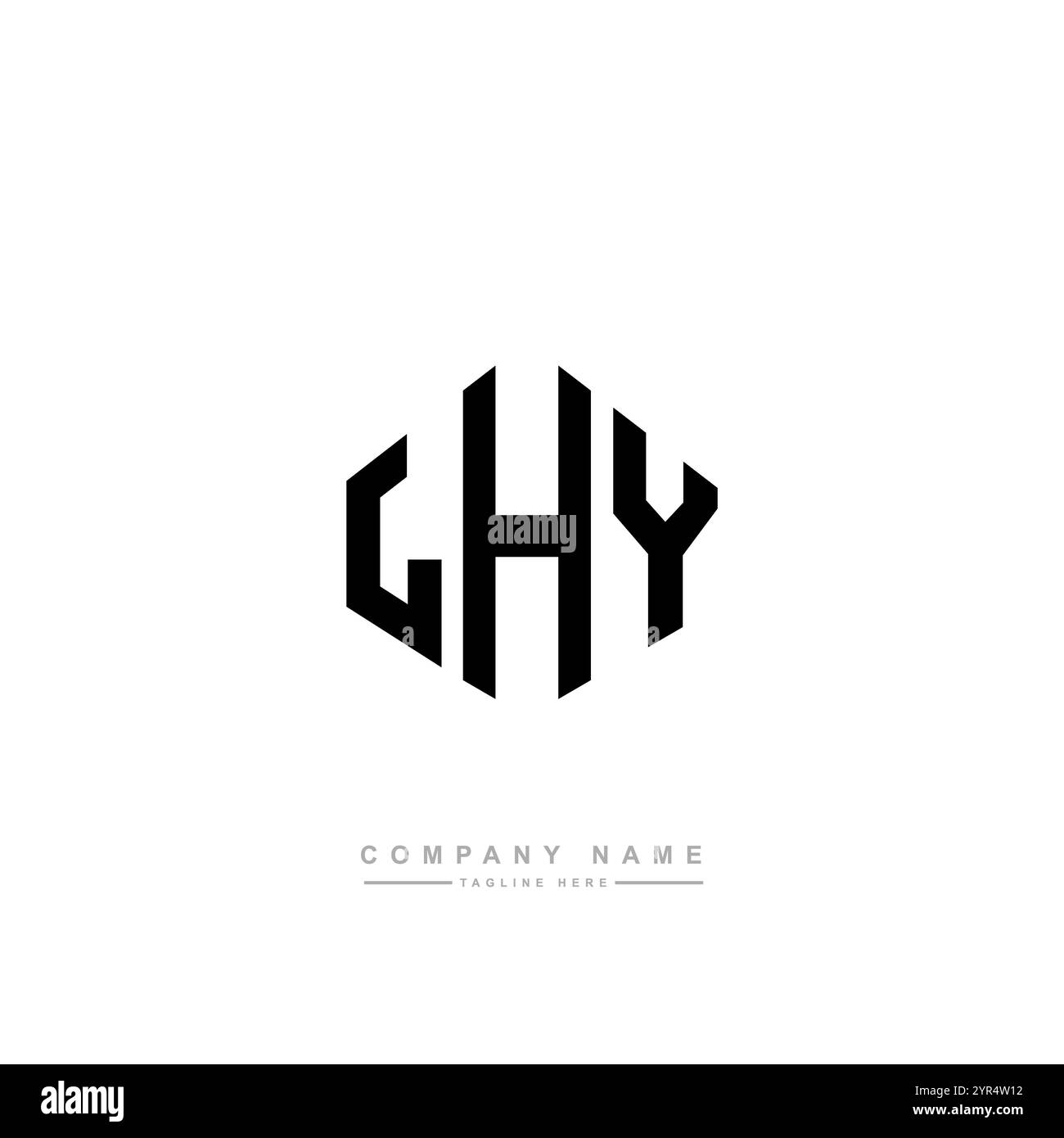 LHY-Letter-Logo mit Polygonform. LHY-Polygon- und würfelförmiges Logo. LHY-Sechskant-Vektor-Logo-Vorlage weiß und schwarz. LHY monogr Stock Vektor