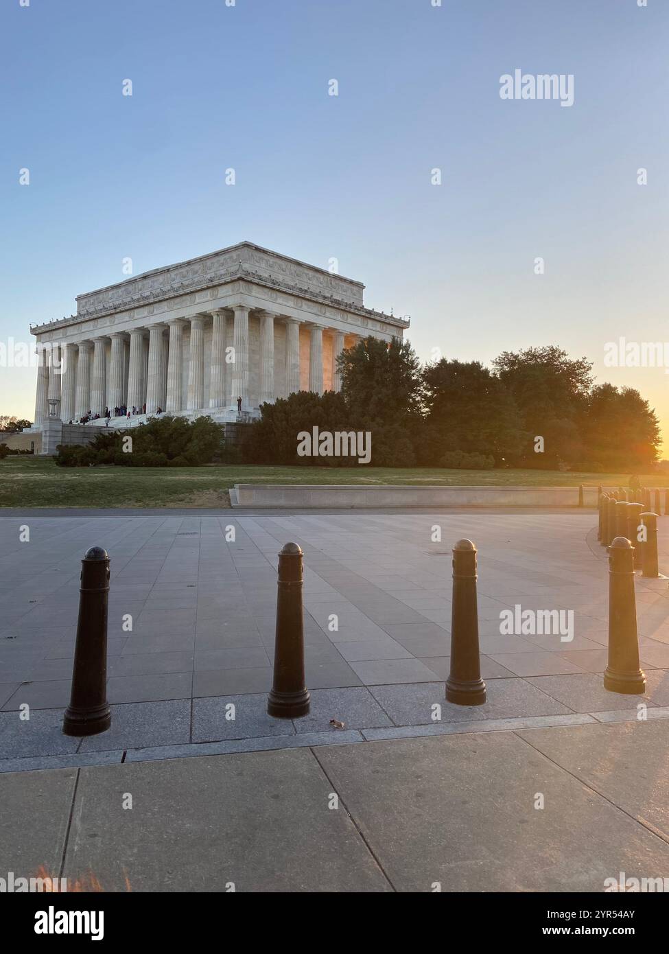Lincoln Memorial, Seitenansicht Mit Sonnenuntergang - Smartphone-aufgenommenes Stockfoto