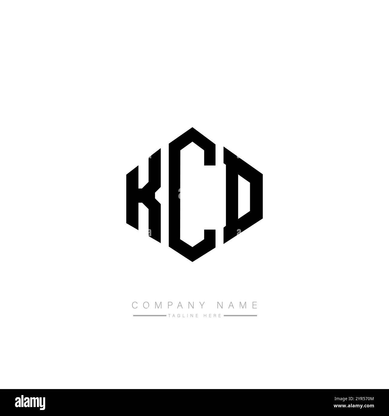 KCD Letter-Logo mit Polygonform. KCD-Polygon- und würfelförmiges Logo. KCD-Hexagon-Vektor-Logo-Vorlage weiß und schwarz. KCD monogr Stock Vektor