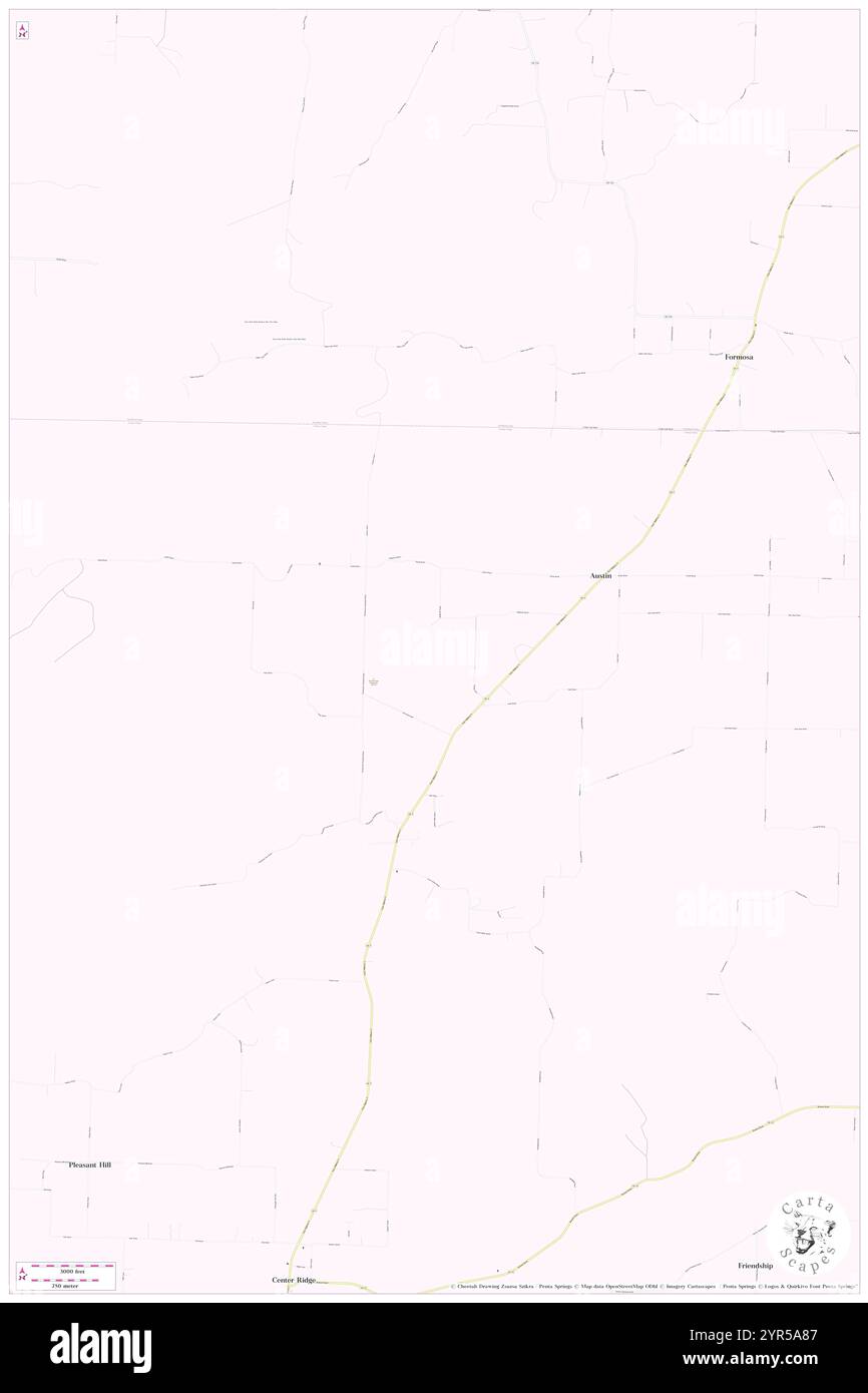 Township of Austin, Conway County, USA, USA, Arkansas, n 35 26' 4'', S 92 32' 46'', Karte, Karte, Kartenausgabe 2024. Erkunden Sie Cartascapes, eine Karte, die die vielfältigen Landschaften, Kulturen und Ökosysteme der Erde enthüllt. Reisen Sie durch Zeit und Raum und entdecken Sie die Verflechtungen der Vergangenheit, Gegenwart und Zukunft unseres Planeten. Stockfoto