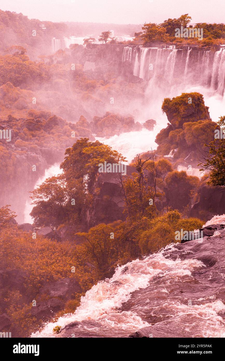 Iguazu Falls Argentinien Seite, mehrere Wasserfälle Natur Landschaft, Argentinien Landschaft, Argentinien Südamerika Reisen Stockfoto
