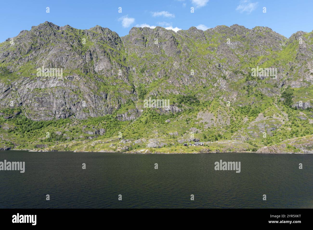 Landschaft mit Lake Agvatnet im Lofotodden Nationalpark, A i Lofoten, Moskenesoy, Lofoten, Norwegen, Europa Stockfoto